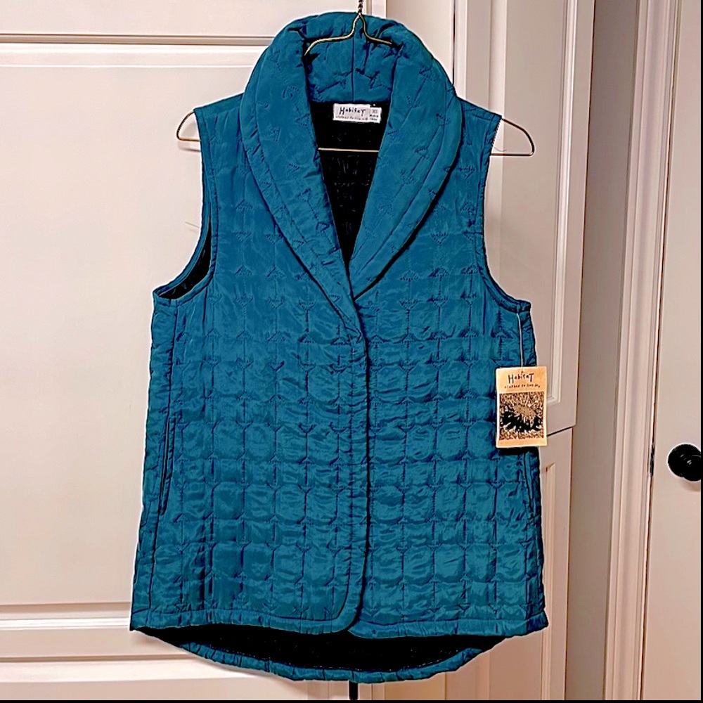 HABITAT Clothes To Live In Teal Quilted Vest sz XS